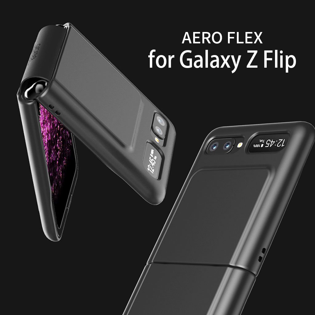 araree AERO、Galaxy Z Flip/Z Flip 5Gケース、超薄型ハードポリカーボネートケース - ブラック 人気が高い