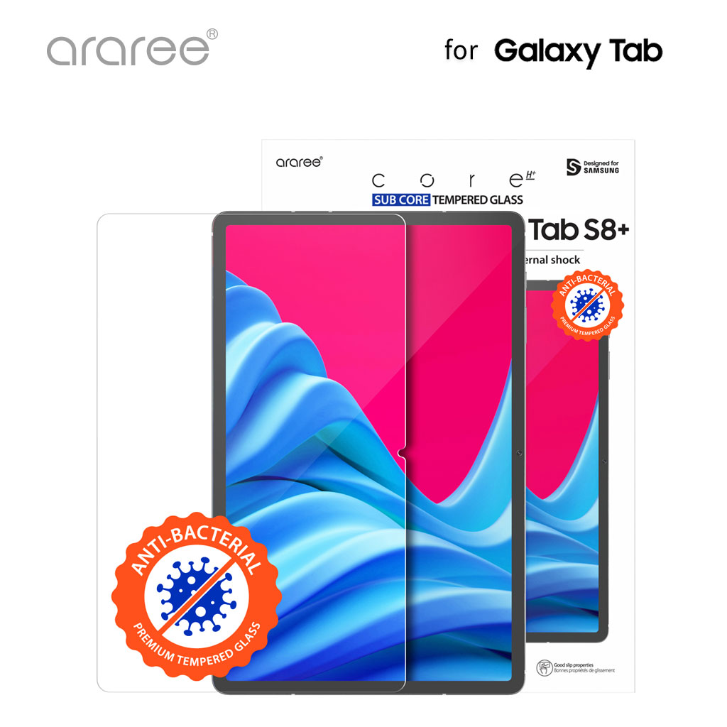 【Galaxy Tab S8+】抗菌強化ガラスフィルム SUB CORE クリア